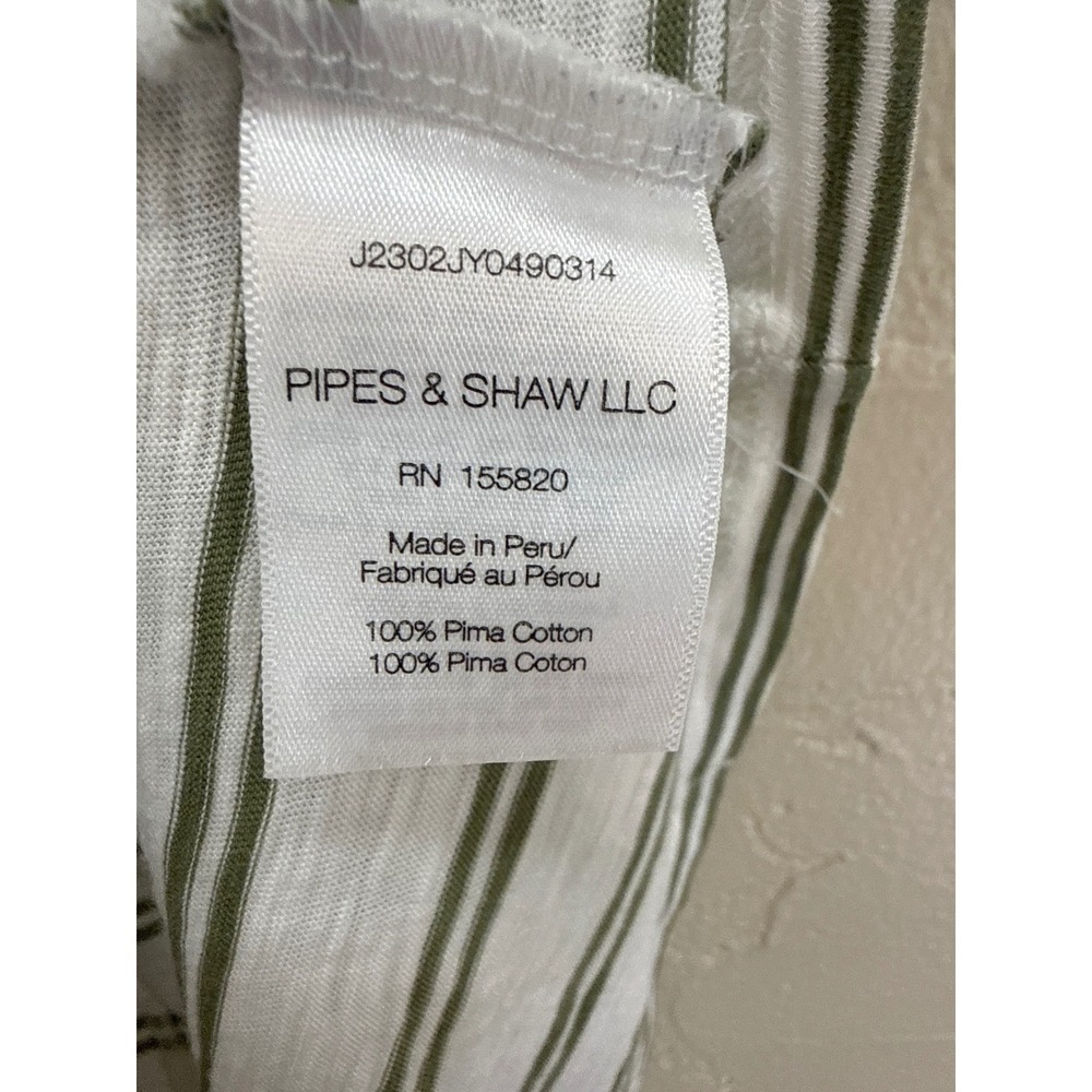 Veronica Beard Jeans 100% Pima Cotton Olive Stripe Tee M Quiet Luxury - Picture 4 of 5